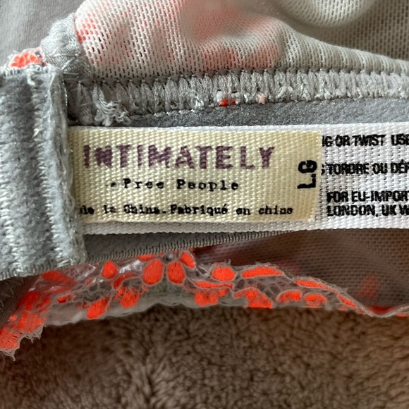 Free People Elle Halter Bralette Grey Combo Lace Large - Picture 8 of 8